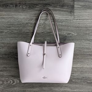 Coach Market Tote in Polished Pebble Leather Ice Pink